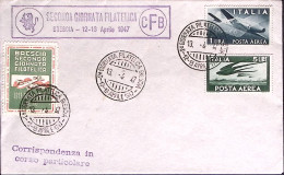 1947-BRESCIA 2 Giornata Filatelica Annullo Speciale (13.4) E Chiudilettera Su Bu - Manifestations