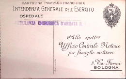 1916circa-INTENDENZA GENERALE Dell'ESERCITO Aquila Sabauda A Destra Grigio Nero  - Patriottisch