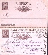 1879-Cartolina Postale RP Umberto C.15+R Senza Millesimo 81 Viaggiata Con Parte  - Postwaardestukken