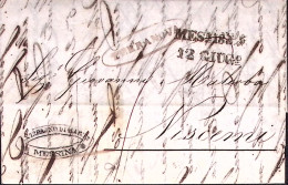 1854-TERRANOVA In Ovale E MESSINA SD Su Lettera Completa Di Testo (10.6) - 1. ...-1850 Prefilatelia