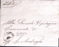 1863-LOMBARDO-VENETO VOLARGNE (18.11) Su Lettera Completa Di Testo - Lombardo-Venetien
