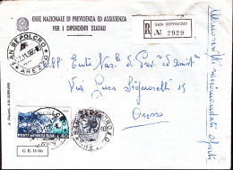 1956-TURISTICA Lire 60 + Siracusana Lire 5, Su Manoscritti Raccomandati Aperti,  - 1946-60: Storia Postale