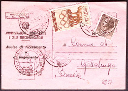 1960-OLIMPIADI Lire 5 + SIRACUSANA Lire 20 Su Avviso Ricevimento - 1946-60: Storia Postale