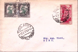 1937-Tripolitania PA Sopr.c.50 + Ordinaria Coppia C.5 Su Stampe Via Aerea Tripol - Tripolitaine