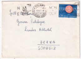 1960-EUROPA1960 Lire 70 (896) Isolato Su Busta Milano (6.2) Per La Svizzera - 1946-60: Storia Postale