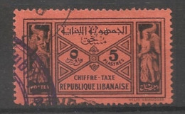 GRAND LIBAN - 1931-40 - Taxe TT N°YT. 33 - 5pi Noir Sur Rouge - Oblitéré / Used - Gebruikt