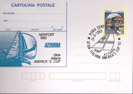 1983-AMERICA'S CUP AZZURRA Cartolina Postale Lire 300 Soprastampa IPZS Annullo S - Ganzsachen