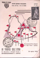 1959-CATANIA XI Trofeo Dell'Etna Annullo Speciale (26.4) Su Cartolina Angolo Con - Manifestaciones