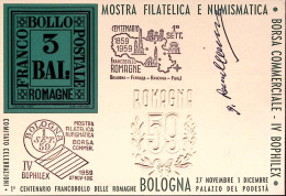 1959-BOLOGNA UV Bophilez Annullo Speciale (28.11) Su Cartolina - Expositions