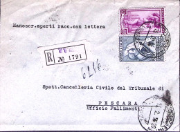 1955-VESPUCCI Lire 55 + IT LAVORO Lire 30 Su Manoscritti Raccomandati Vicenza (1 - 1946-60: Storia Postale