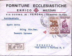 1961-OLIMPICA Lire 5 E 110 Su Raccomandata Verona (3.11) - 1961-70: Marcofilia