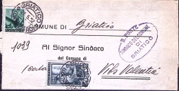 1952-Democratica L.8 + IT LAVORO Lire 5 Su Piego Briatico (21.5) - 1946-60: Storia Postale