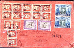 1950-SAN MARINO Soprast Coppia E Blocco Dieci Lire 21/4 + Ricostruzione Due Lire - Briefe U. Dokumente