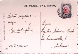1942-SAN MARINO Interno Della Seconda Torre Viaggiata (25.7) Affrancata Vedute C - Cartas & Documentos