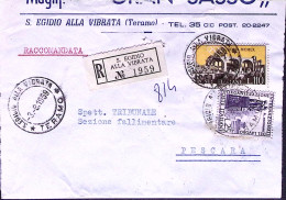 1959-PREOLIMPICA Lire 110 + OIL L. 25 Su Raccomandata S. Egidio Alla Vibrata (3. - 1946-60: Storia Postale