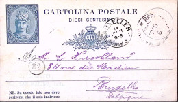 1893-SAN MARINO Cartolina Postale C.10 Viaggiata (10.6) Per Il Belgio - Ganzsachen