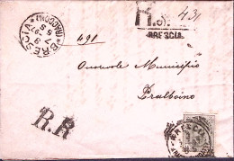 1897-effigie C.45 Isolato Su Piego Raccomandato Brescia (8.7) - Poststempel