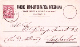 1890-BRESCIA Unione Tipo-litografica Bresciana Cartolina Con Intestazione A Stam - Marcophilia