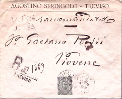 1893-effigie C.45 Isolato Su Raccomandata Treviso (28.10) - Storia Postale