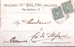 1899-MILANO F.lli Boltri Cartolina Con Intestazione A Stampa Milano (5.10) Affra - Storia Postale