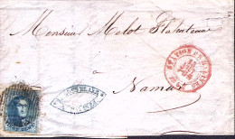 1853-Belgio Leopoldo I C.20 (toccato In Basso A Sinistra) Su Lettera Completa Te - Andere & Zonder Classificatie