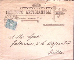 1898-BRESCIA Istituto Artigianelli Busta Con Intestazione A Stampa Brescia (28.1 - Marcofilie