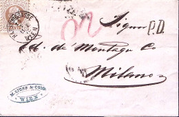 1873-AUSTRIA K.15 Bruno Su Soprascritta Vienna (17.7) Per Milano - Altri & Non Classificati