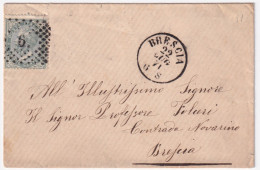 1871-BRESCIA C1+punti Su Busta Per Citta Affrancata C.5 (T16) - Poststempel