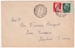 1946-Imperiale C.25 E Lire 1,75 (248+254) Su Busta Salizzole (16.1) - 1946-60: Storia Postale