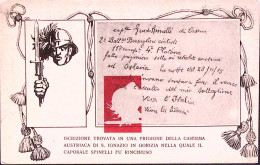 1916-ISCRIZIONE Nella Caserma Austriaca Di Gorizia Al Verso Di Cartolina Franchi - Patriottisch