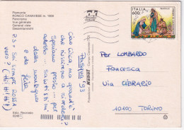 1993-RONCO CANAVESE Panorama Viaggiata Affrancata NATALE'92 Lire 600 I Presepi D - Otros & Sin Clasificación