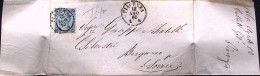 1865-EFFIGIE Sopr C.20/15 I Tipo Su Lettera Completa Testo Piacenza (12.8) - Marcofilía