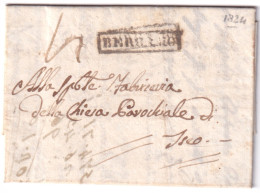 1824-BRESCIA Cartella Su Lettera Completa Testo - ...-1850 Voorfilatelie