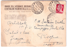 1941-BRESCIA La Vittoria Omaggio Artigiani Bresciani Ai Btg Volontari G.I.L. Via - Patriotic