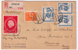 1954-OLANDA Ratifica Statuto + Tre S. Bonifacio + Cifra C.5 Su Raccomandata Schi - Postal History