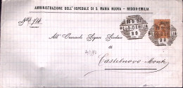 1892-REGGIO EMILIA Esagonale Con Barre (20.5) Su Piego Affr.10 - Storia Postale