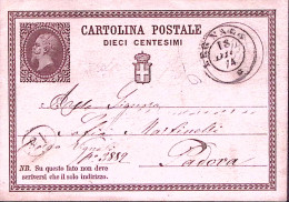1874-LEGNAGO C.2 (15.12) Su Cartolina Postale Effigie C.10 - Stamped Stationery