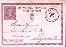 1874-RECOARO C.2 (14.8) Su Cartolina Postale Effigie C.10 - Postwaardestukken