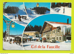 01 Vers GEX LE COL De LA FAUCILLE N°213 En 1986 La Vieille Faucille Télécabine Du Mont Rond VW PUB Slavia Skieurs - Gex