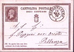 1875-BORGOMANERO C.2 (16.10) Su Cartolina Postale Effigie C.10 - Ganzsachen