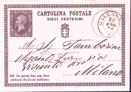 1876-GALLARATE C.2 (22.3) Su Cartolina Postale Effigie C.10 - Ganzsachen