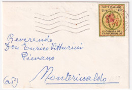 1967-GIORNATA FRANCOBOLLO'66 (1033) Isolato Su Biglietto Visita - 1961-70: Marcofilia