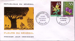 1966-Senegal Repubblica Fiori Differenti Due Serie Completa Su Fdc - Senegal (1960-...)