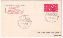 1962-100 POSTE. CAGLIARI-ROMA (2.12) Annullo Speciale Su Busta - 1961-70: Poststempel