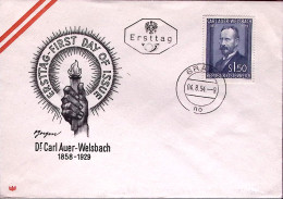 1954-Austria 25 Morte Welsbach Su Busta Fdc - FDC
