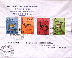 1967-Somalia Gazzelle Serie Completa Su Fdc Viaggiata Via Aerea Per L'Italia - Somalie (1960-...)