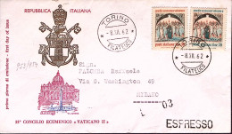 1962-Vaticano Concilio Vaticano II^serie Completa Su Fdc Espresso Viaggiata - FDC