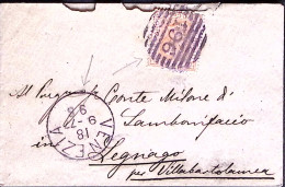 1877-effigie C.20 Isolato Su Bustina Venezia (18.9) - Poststempel