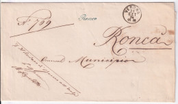 1874-RONCO Corsivo Collettoria Verde Su Piego Verona (21.9) - Marcophilia