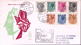 1968-Siracusana Vignetta Piccola Lire 1, 6, 40, 60, 70, 80 E 200 Su Fdc Raccoman - FDC